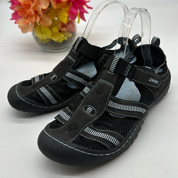 Jeep J-41 Regatta Black Blue Sport Sandals Size 9 SPT6959 - Picture 1 of 7